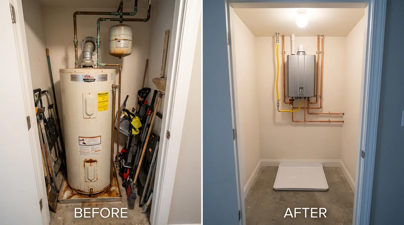 Tank water heater versus wall-mounted tankless unit comparison for Elsberry, MO homeowners