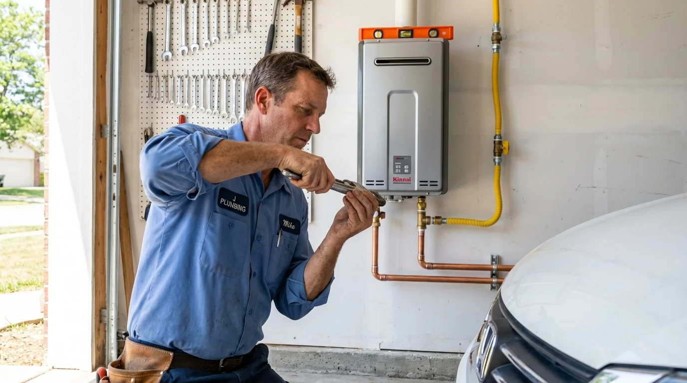 Tankless water heater installation by a Johns Plumbing LLC plumber in Elsberry